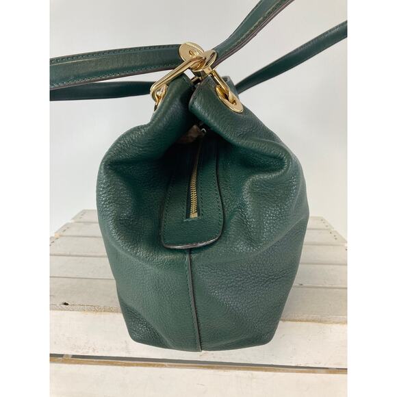 MICHAEL KORS, LARGE HUNTER GREEN PEBBLED LEATHER SHOULDER BAG - Picture 5 of 16
